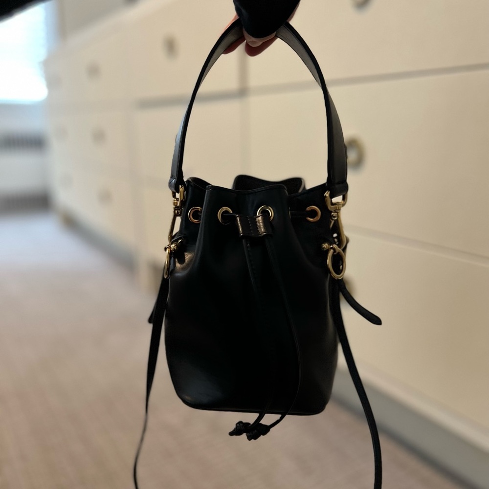 Fendi black mon tresor mini bucket bag